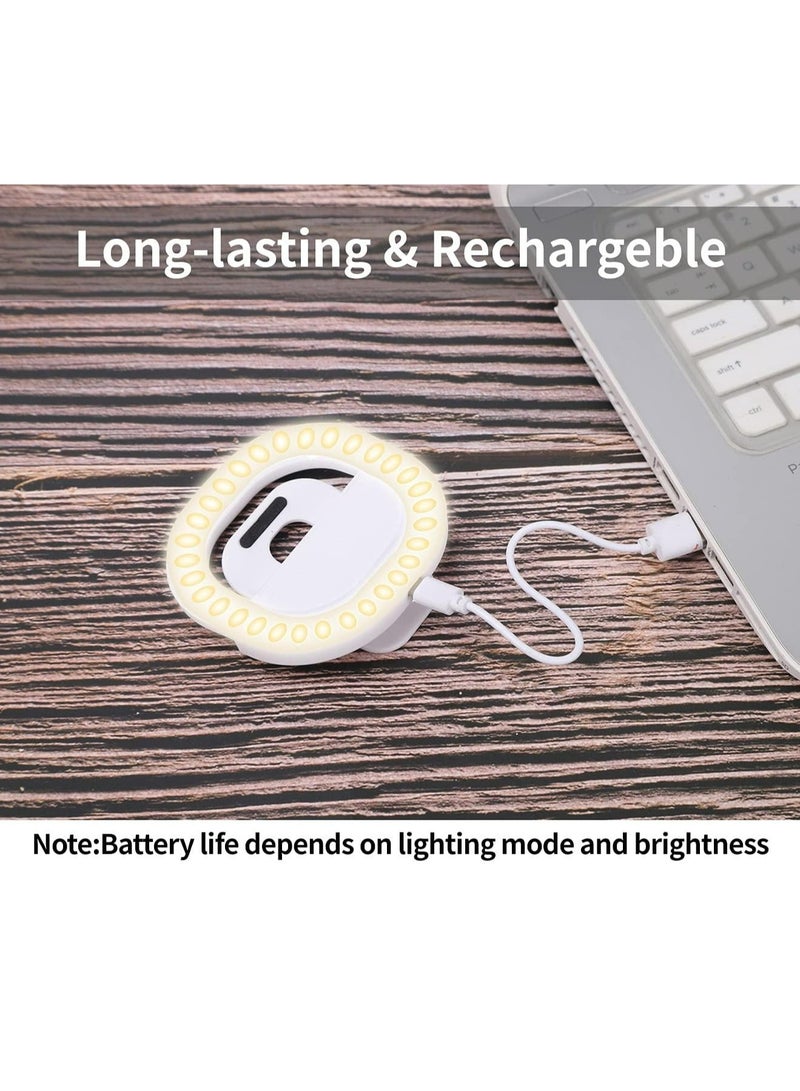 حلقة إضاءة سيلفي قابلة للشحن – 36 مصباح LED | إضاءة ملء لهواتف iPhone و Android وأجهزة التابلت للمكياج والبث المباشر - Image 2